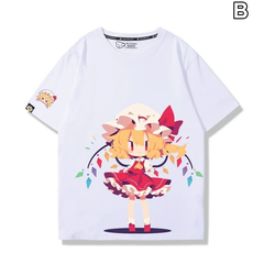 東方Project 二次創作 フランドール・スカーレット モチーフ ユニセックス 半袖Tシャツ