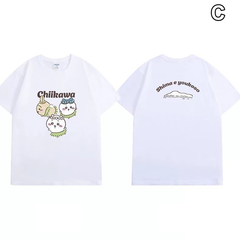 可愛いキャラ ゆるかわ トップス 海辺モチーフのキャラクタープリント ユニセックス 半袖Ｔシャツ