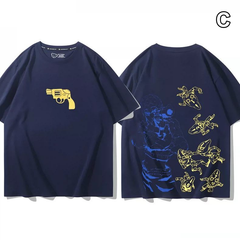 スタンド使い イラスト トップス 22タイプのプリントデザイン ユニセックス 半袖Ｔシャツ
