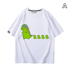 スタンド使い イラスト トップス 恐竜ファミリー ユニセックス 半袖Ｔシャツ