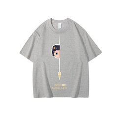 スタンド使い イラスト トップス ピクセル風プリント ユニセックス 半袖Ｔシャツ