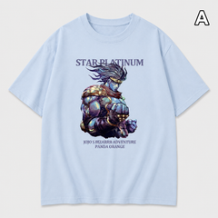 スタンド使い イラスト トップス キャラクタープリント 3タイプ ユニセックス 半袖Ｔシャツ