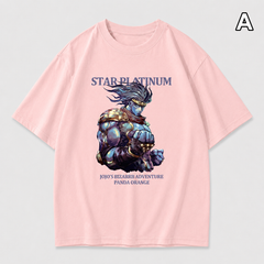 スタンド使い イラスト トップス キャラクタープリント 3タイプ ユニセックス 半袖Ｔシャツ