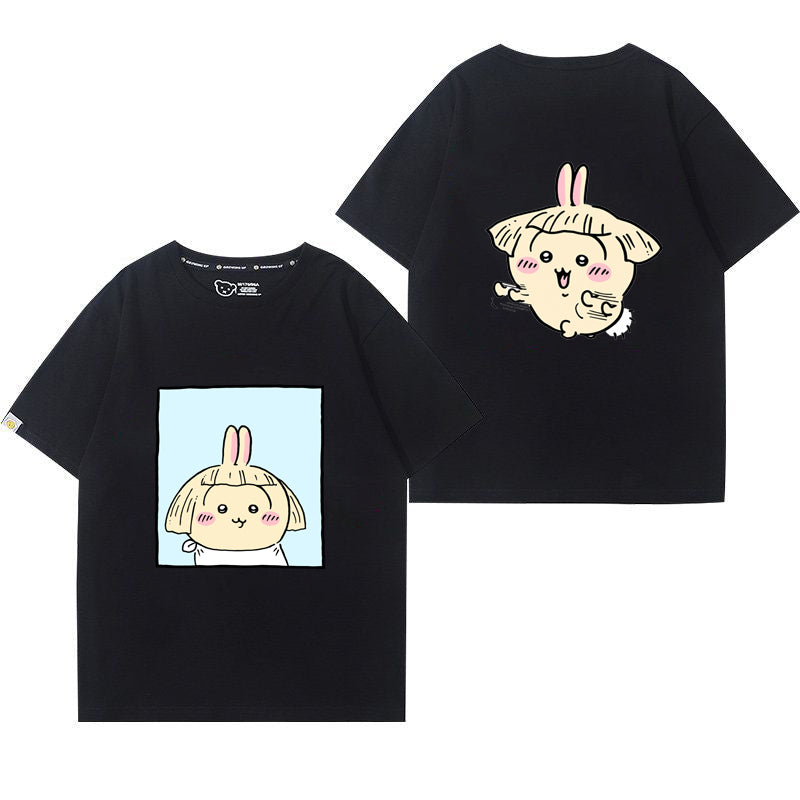 可愛いキャラ ゆるかわ トップス 散髪  ユニセックス 半袖Ｔシャツ