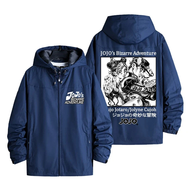 スタンド使い イラスト アウター ストーンオーシャン メンズ 防風 防寒 ジャケット