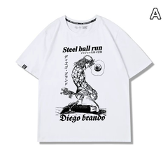 スタンド使い イラスト トップス コミックアート 4タイプのフロントプリントデザイン ユニセックス 半袖 Ｔシャツ