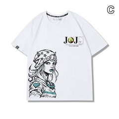 スタンド使い イラスト トップス コミックアート 4タイプのフロントプリントデザイン ユニセックス 半袖 Ｔシャツ