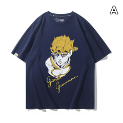 スタンド使い イラスト トップス レトロコミック風 ポートレート＆コラージュプリントデザイン ユニセックス 半袖 Ｔシャツ