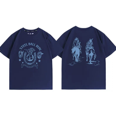 スタンド使い イラスト トップス ウエスタンエンブレム 両面プリントデザイン ユニセックス 半袖 Ｔシャツ
