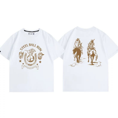 スタンド使い イラスト トップス ウエスタンエンブレム 両面プリントデザイン ユニセックス 半袖 Ｔシャツ