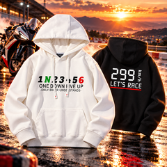【薄手・裏起毛から選べる】バイカースタイル トップス バイクギアナンバー グラフィック ユニセックス 長袖 パーカー
