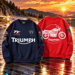 【薄手・裏起毛から選べる】バイカースタイル トップス バイクエンブレム イラストプリント ユニセックス 長袖 スウェット