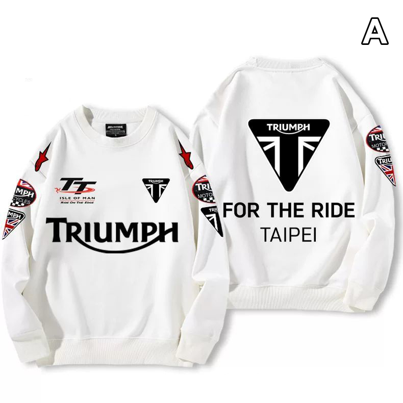 【薄手・裏起毛から選べる】バイカースタイル トップス バイクレタリング＆車体グラフィック ユニセックス 長袖 スウェット