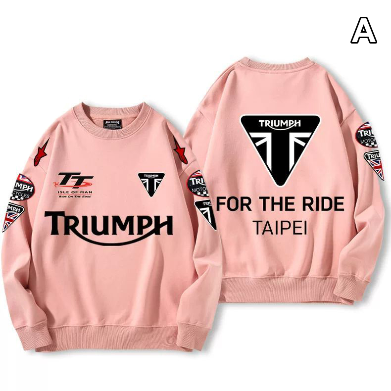 【薄手・裏起毛から選べる】バイカースタイル トップス バイクレタリング＆車体グラフィック ユニセックス 長袖 スウェット