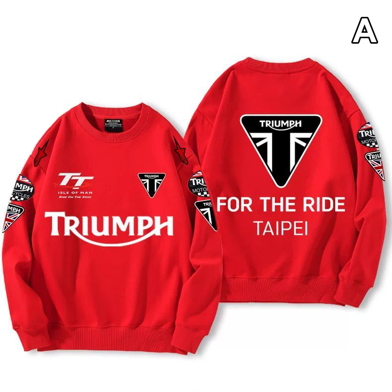 【薄手・裏起毛から選べる】バイカースタイル トップス バイクレタリング＆車体グラフィック ユニセックス 長袖 スウェット
