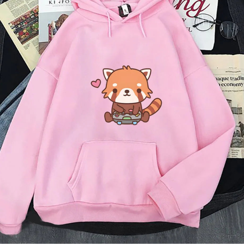 【薄手・裏起毛から選べる】キャラクター アニメ風 トップス レッサーパンダゲーム ユニセックス 長袖 パーカー