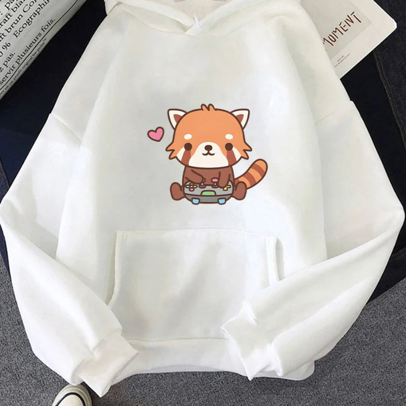 【薄手・裏起毛から選べる】キャラクター アニメ風 トップス レッサーパンダゲーム ユニセックス 長袖 パーカー