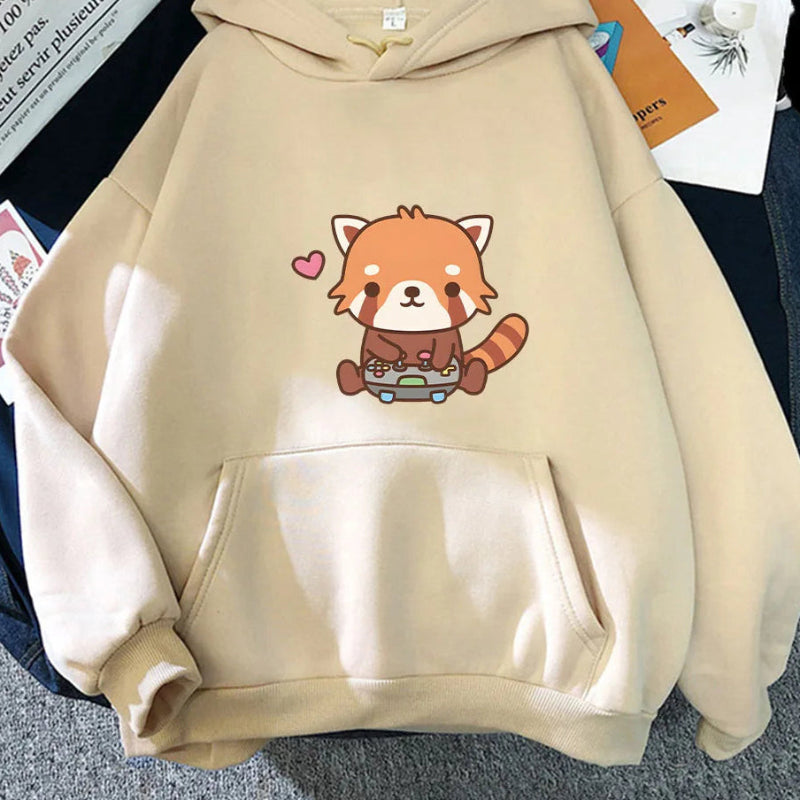 【薄手・裏起毛から選べる】キャラクター アニメ風 トップス レッサーパンダゲーム ユニセックス 長袖 パーカー