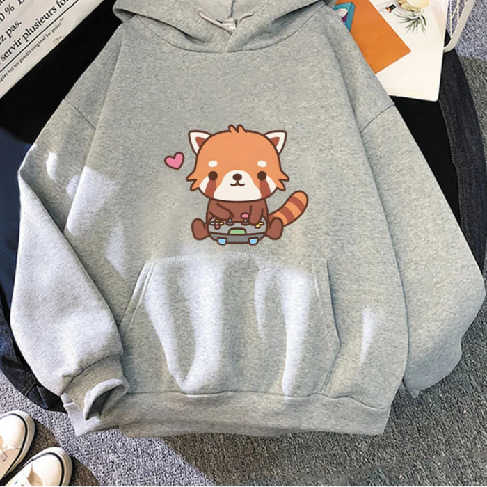【薄手・裏起毛から選べる】キャラクター アニメ風 トップス レッサーパンダゲーム ユニセックス 長袖 パーカー