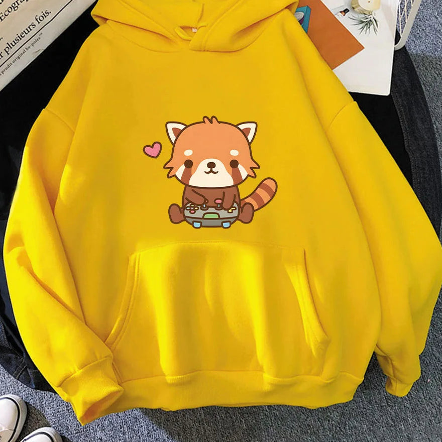 【薄手・裏起毛から選べる】キャラクター アニメ風 トップス レッサーパンダゲーム ユニセックス 長袖 パーカー