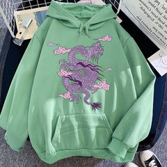 【薄手・裏起毛から選べる】キャラクター アニメ風 トップス ドラゴン ユニセックス 長袖 パーカー