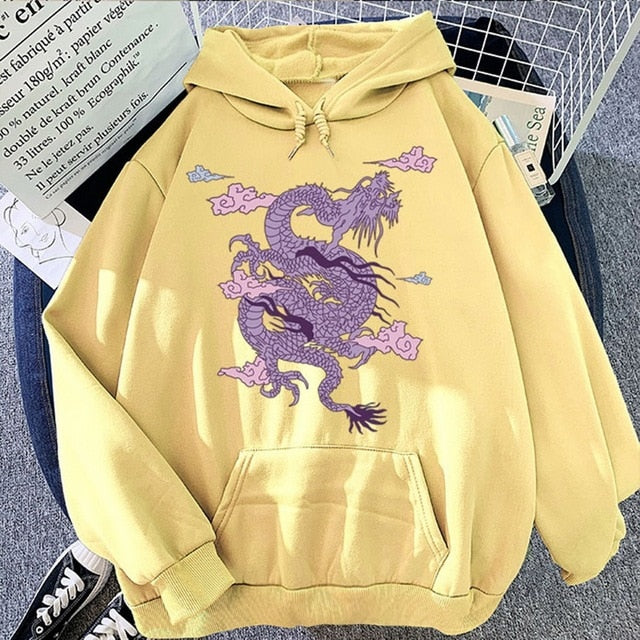 【薄手・裏起毛から選べる】キャラクター アニメ風 トップス ドラゴン ユニセックス 長袖 パーカー