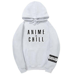 【薄手・裏起毛から選べる】キャラクター アニメ風 トップス ANIME CHILLロゴ ユニセックス 長袖 パーカー