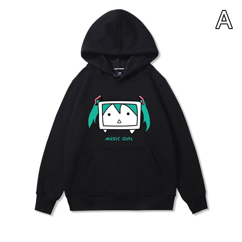 【薄手・裏起毛から選べる】キャラクター アニメ風 トップス MUSIC GIRL ユニセックス 長袖 パーカー