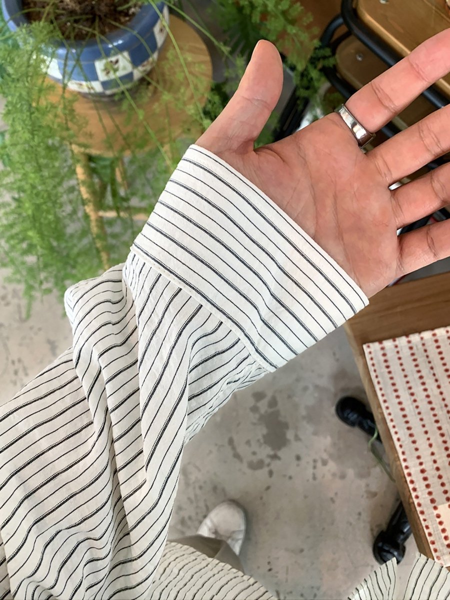 ナチュラルストライプ ルーズシャツ OR5123