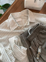 ナチュラルストライプ ルーズシャツ OR5123