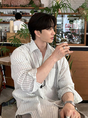 ナチュラルストライプ ルーズシャツ OR5123