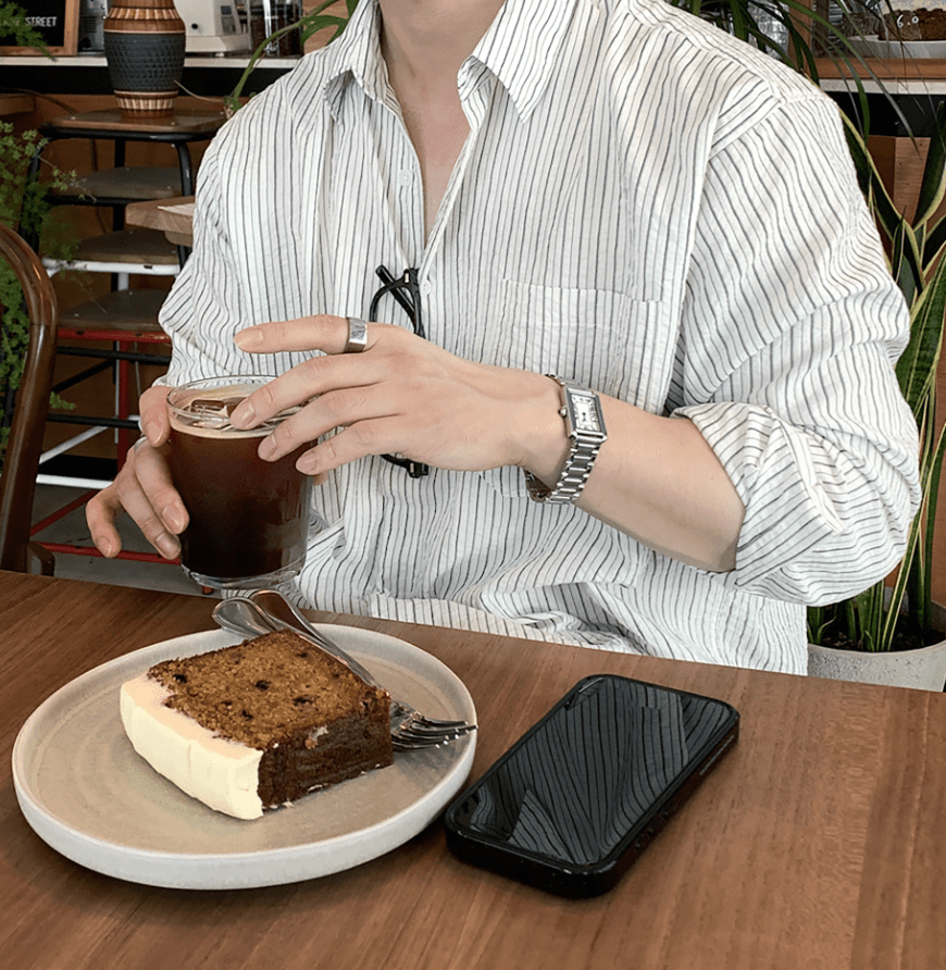 ナチュラルストライプ ルーズシャツ OR5123