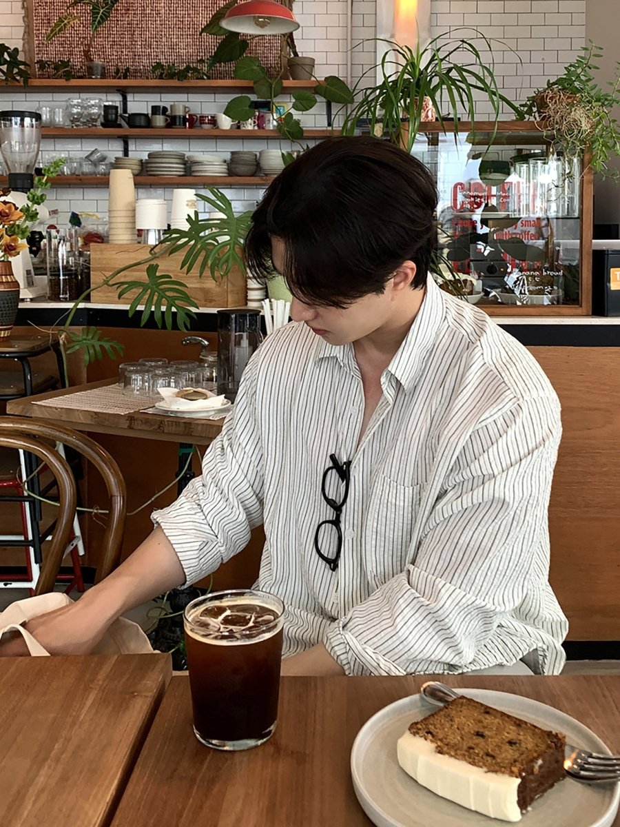 ナチュラルストライプ ルーズシャツ OR5123