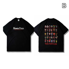 ライダーモチーフ トップス 2タイプのプリントデザイン ユニセックス 半袖Ｔシャツ