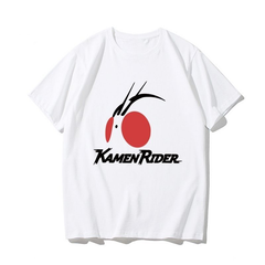 ライダーモチーフ トップス レトロキャラクタープリント ユニセックス 半袖Ｔシャツ