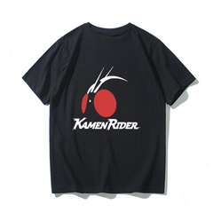 ライダーモチーフ トップス レトロキャラクタープリント ユニセックス 半袖Ｔシャツ