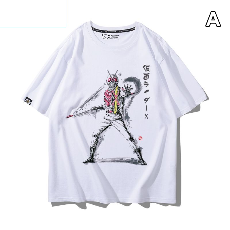 ライダーモチーフ トップス 13タイプのプリントデザイン ユニセックス 半袖Ｔシャツ