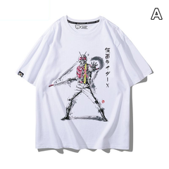 ライダーモチーフ トップス 13タイプのプリントデザイン ユニセックス 半袖Ｔシャツ