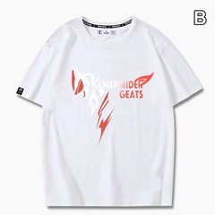 ライダーモチーフ トップス 2タイプのプリントデザイン ユニセックス 半袖Ｔシャツ